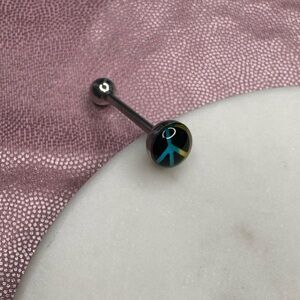 ☮️ Peace Sign Tongue Piercing